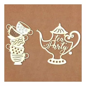 Chipboard tetera tea party